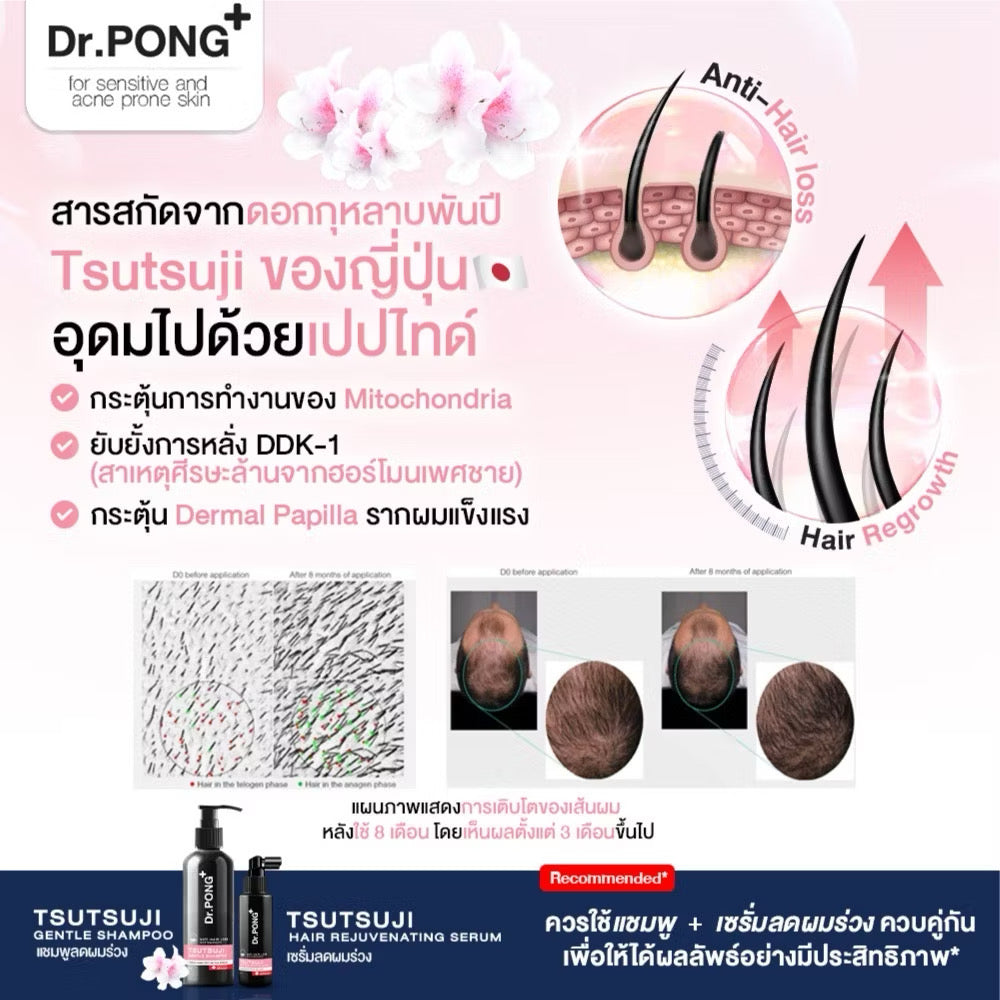 ⛔️(Pre-order) เซรั่มลดผมร่วง Dr.PONG TSUTSUJI HAIR REJUVENATING SERUM - anti-hairloss serum เซรั่มบำรุงผม ลดผมร่วง