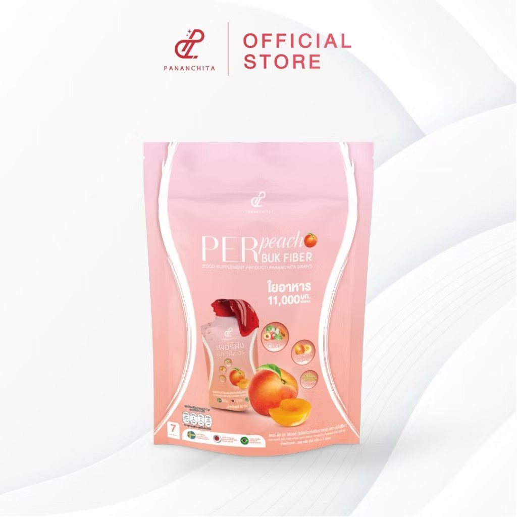 PANANCHITA PerPeach Fiber Buk เพอร์พีช บุกไฟเบอร์ รสพีช  7 ซอง