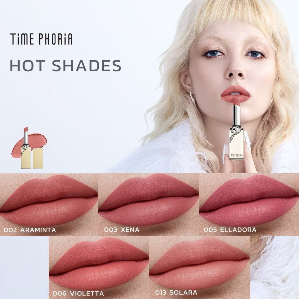 ⛔️(Pre-order) New!TimePhoria Orion Cloud Matte Intense Smooth Lipstickลิปสติกแมตต์ เนื้อลื่น สีชัด (มีสีให้เลือก)