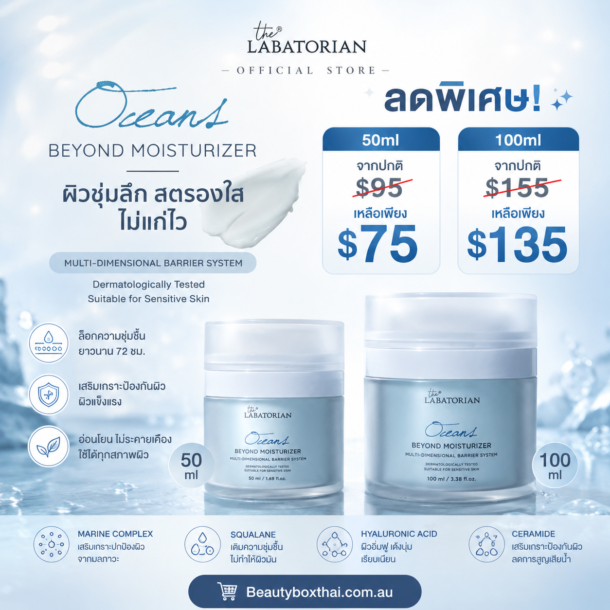 THE LABATORIAN Oceans Beyond Moisturizer บำรุงผิว by เภสัชโดนัท (50ml/100 ml)