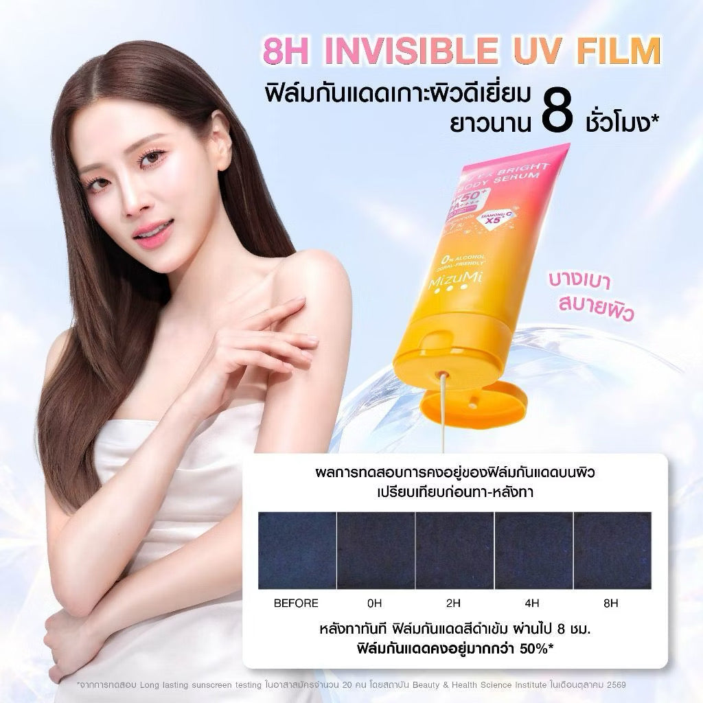 *New* MizuMi UV EX Bright Body Serum เซรั่มกันแดดทาตัว ปกป้องสูง อัพผิวไบรท์ x2 150ml