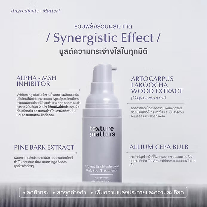 ⛔️(Pre-order) Texture Matters | Potent Brightening And Dark Spot Treatment เข้มข้นขึ้น ลดรอยสิว ฝ้ากระ จุดด่างดำ 30ml.