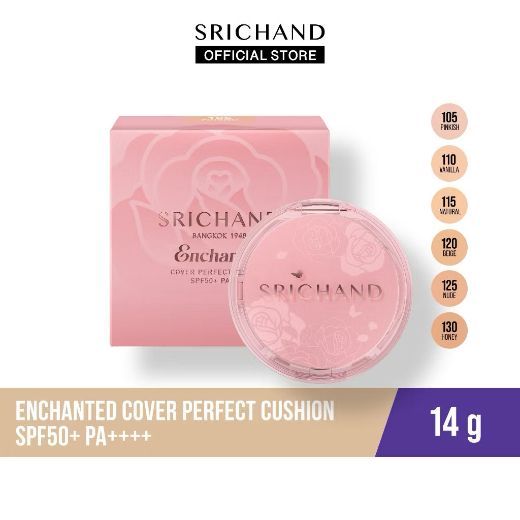 ⛔️(Pre-order)￼[ใหม่] SRICHAND เอนชานท์เท็ด คัพเวอร์ เพอร์เฟคท์ คุชชั่น เอสพีเอฟ 50+ Enchanted Cover Perfect Cushion spf50+ pa++++ 14g