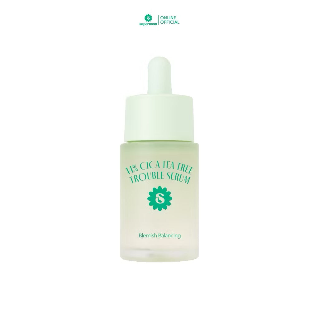 ⛔️(Pre-order) SUPERMOM l 14% CICA TEA TREE TROUBLE SERUM 14% ซิก้า ทีทรี ทราวเบิล เซรั่ม 30 ml MADE IN KOREA