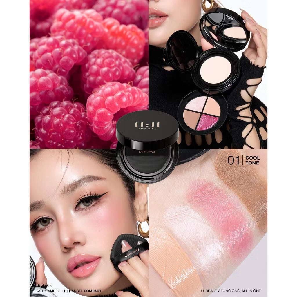 Kathy Amrez คุชชั่นครอบจักรวาล by กระแต 11:11 Angel Compact คุชชั่นโทนอัพเนื้อเซรั่ม (มี2 สีให้เลือก) ⛔️15/6