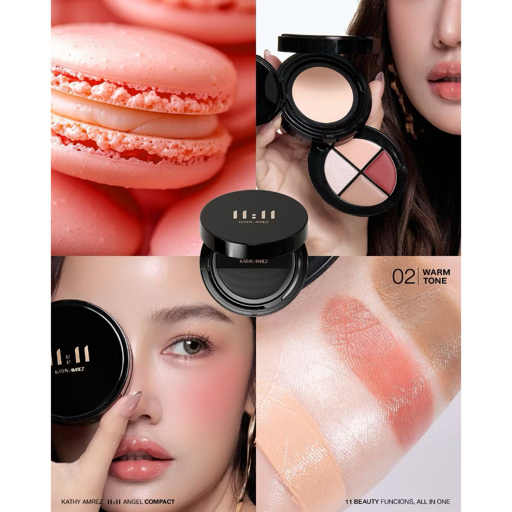 Kathy Amrez คุชชั่นครอบจักรวาล by กระแต 11:11 Angel Compact คุชชั่นโทนอัพเนื้อเซรั่ม (มี2 สีให้เลือก) ⛔️15/6
