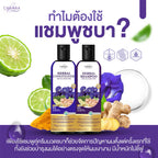 Chaba แชมพูชบา 1 ขวด 300ml+ ครีมนวดชบา 1 ขวด 300ml แชมพูลดผมร่วง