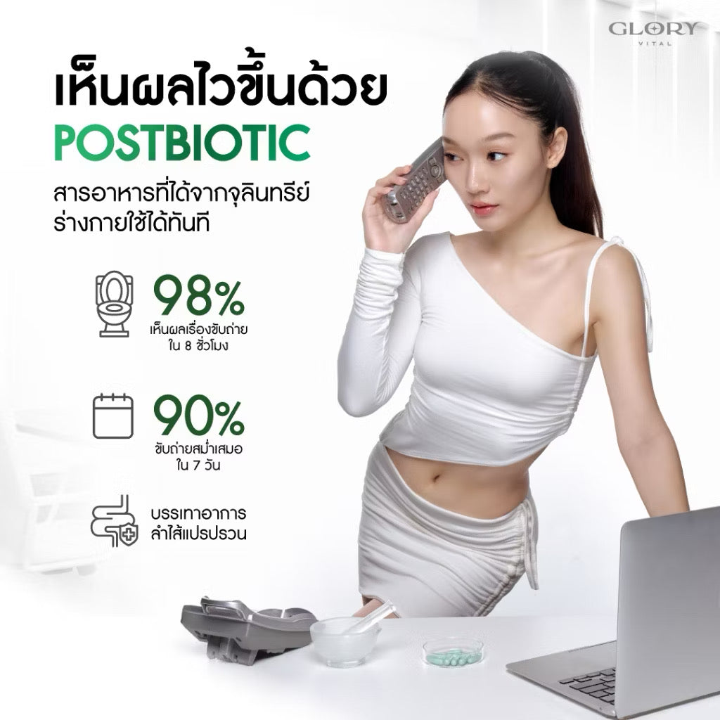 Glory Veggy Probio สูตรใหม่ โพรไบโอติก รีเซ็ตลำไส้ 20 เม็ด