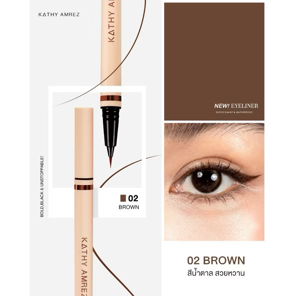 ⛔️ (Pre-order) KATHY AMREZ Eyeliner Super Sharp & Waterproof อายไลเนอร์ เส้นเล็ก 0.01 mm.