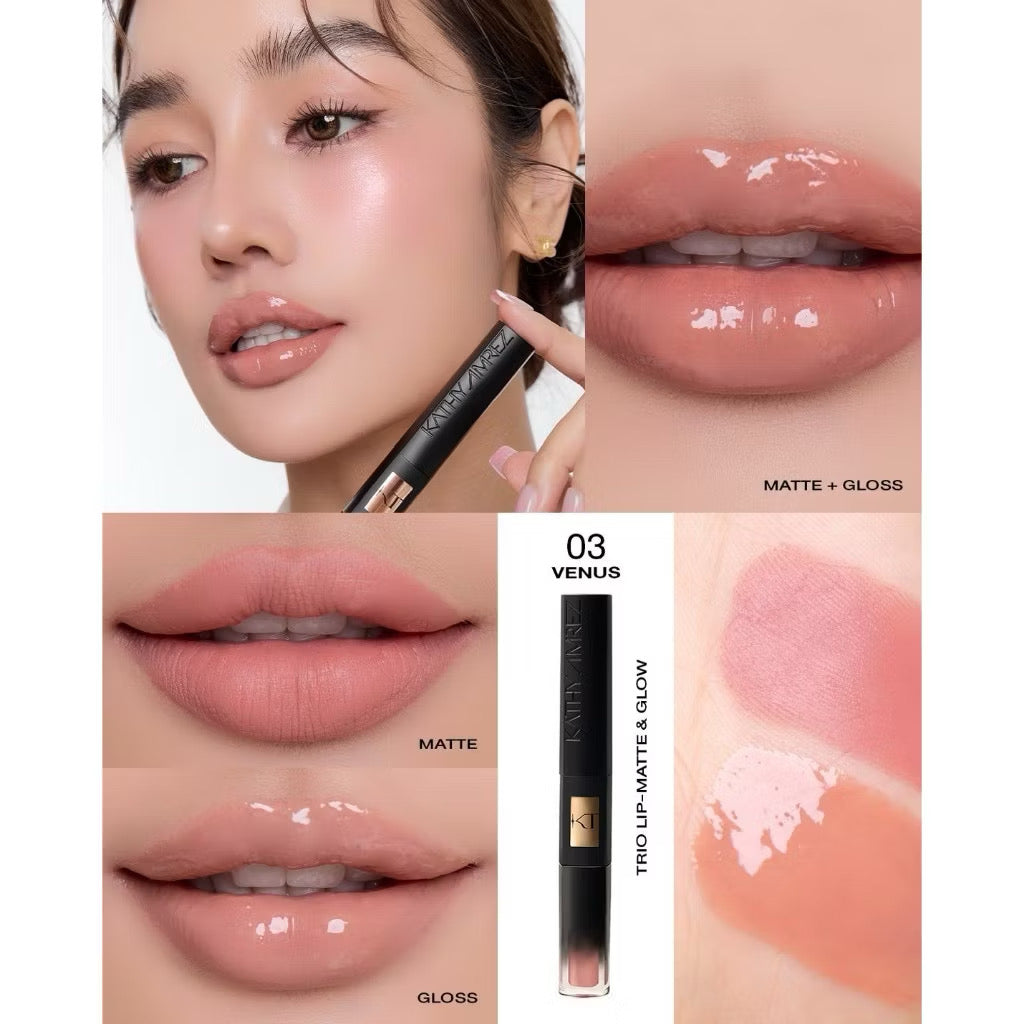 ⛔️ (Pre-order) KATHY AMREZ Trio Lip Matte & Glow ทรีโอ้ลิปแมท 1 แท่ง 3 เฉดสี