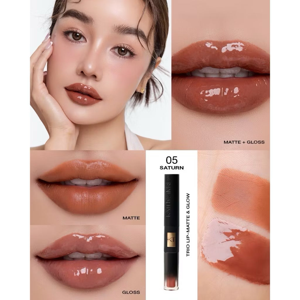 ⛔️ (Pre-order) KATHY AMREZ Trio Lip Matte & Glow ทรีโอ้ลิปแมท 1 แท่ง 3 เฉดสี