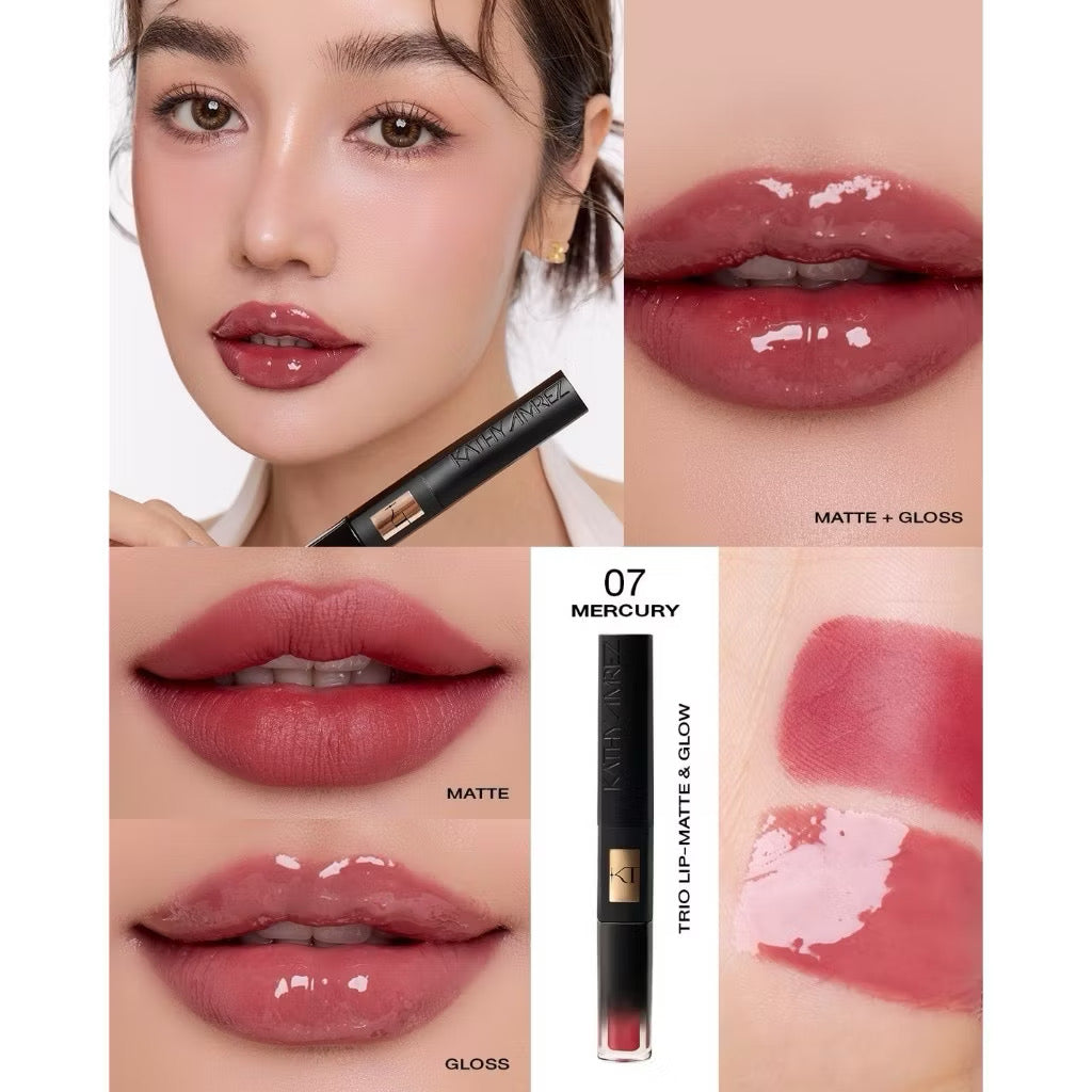 ⛔️ (Pre-order) KATHY AMREZ Trio Lip Matte & Glow ทรีโอ้ลิปแมท 1 แท่ง 3 เฉดสี