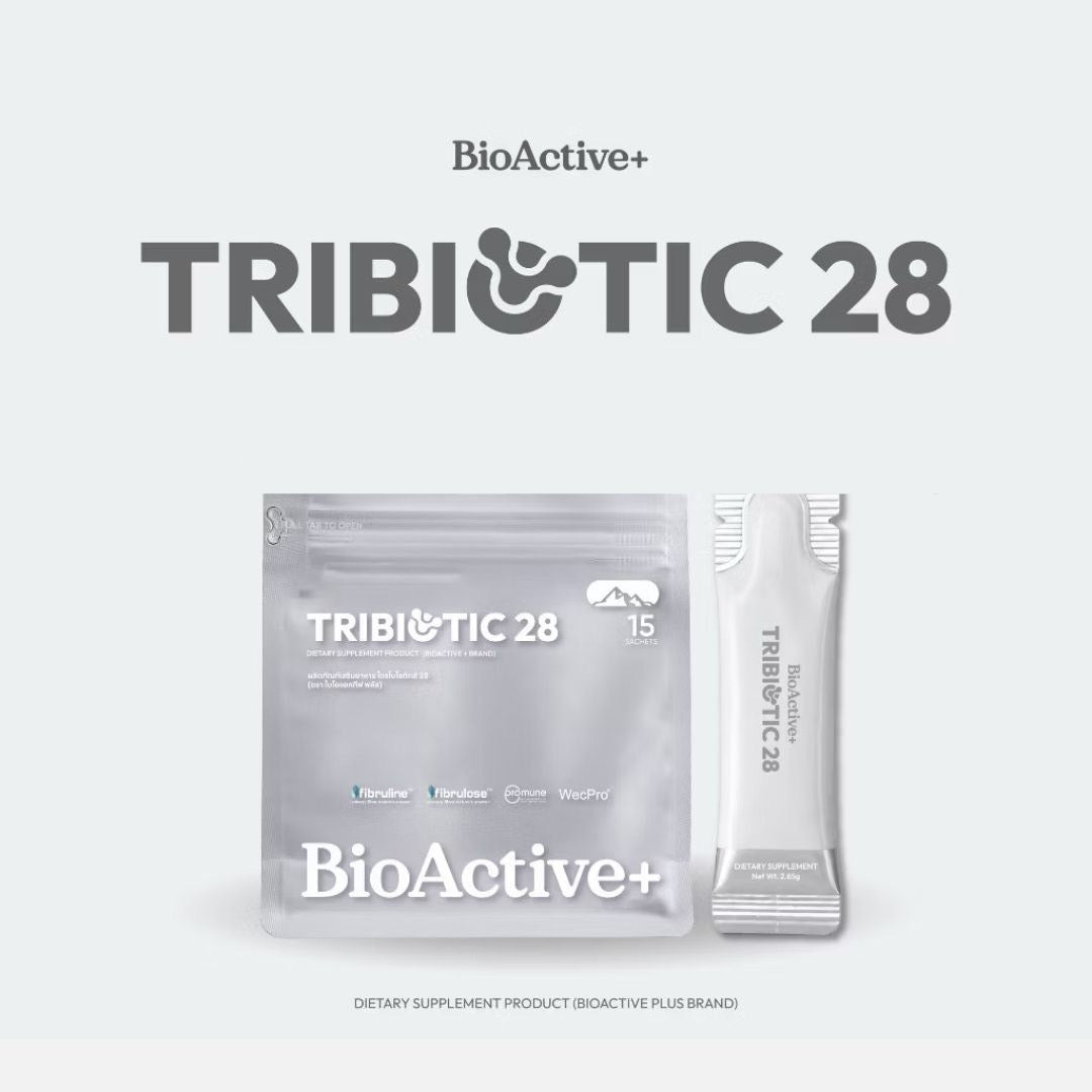 BioActive+ TriBiotic 28 ไตรไบโอติก จุลินทรีย์รวม 28 ชนิด ผลิตภัณฑ์เสริมอาหารดูแลลำไส้ครบวงจร 15 ซอง 💖 coming soon