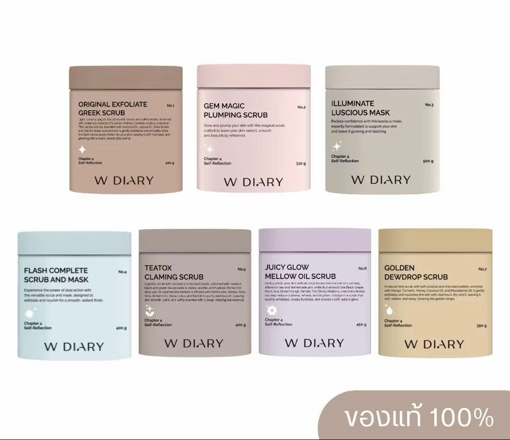 ⛔️ (Pre-order) W DIARY Scrub 7 สูตร สครับผิวกาย เนื้อพรีเมียม ผิวเนียนใส กลิ่นหอมสปา
