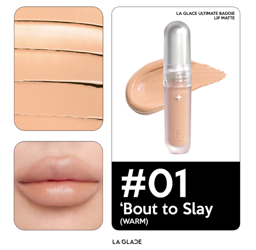 ⛔️ (Pre-order) LA GLACE Ultimate Baddie Lip Matte ลิปเนื้อนุ่ม soft matte 2.3g.