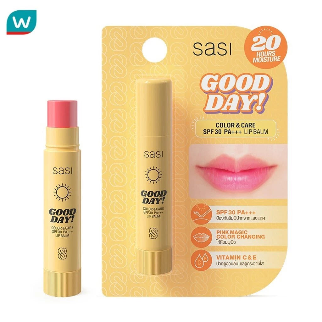 (Pre-order) Sasi Good Day Color &amp; Care SPF30 PA+++ Lip Balm สีชมพู 3.9 กรัม