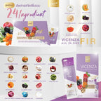 VICENZA ALL IN ONE F.I.R. Jelly Strip เจลลี่ผิวขาว กระจ่างใส 1 กล่องบรรจุ 12 ซอง