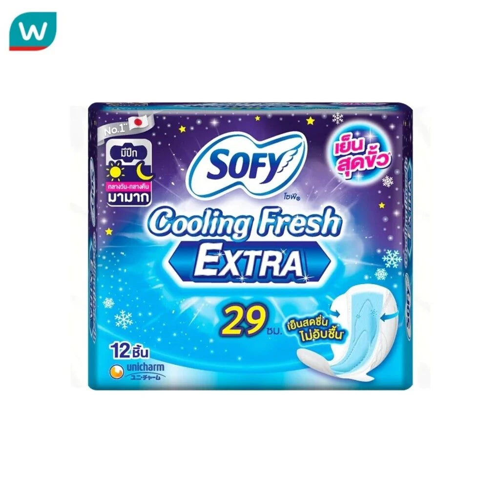 (Pre-order) Sofy โซฟี คูลลิ่ง เฟรช เอ็กซ์ตร้า กลางคืน มีปีก 29 ซม. 12 ชิ้น