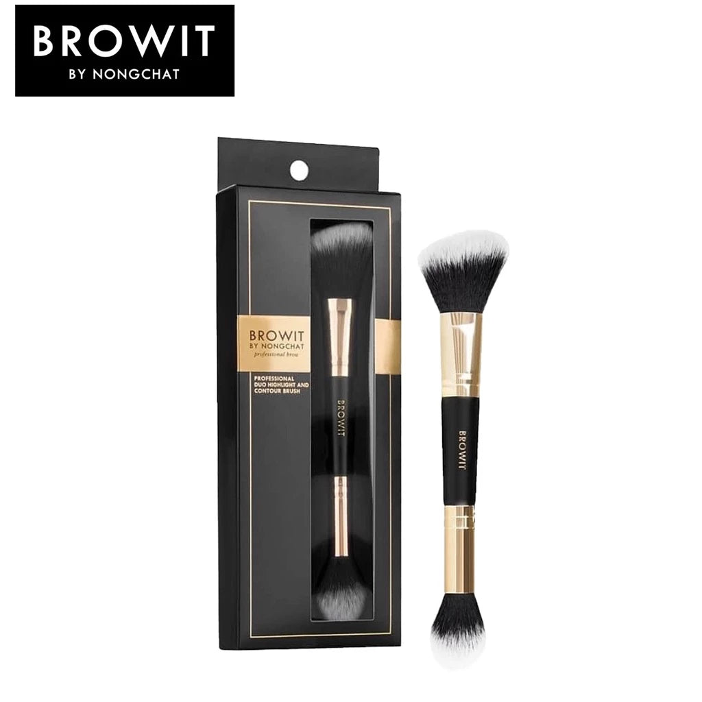 ⛔️ (Pre-order) CHAT COSMETICS Browit Professional Duo Brush แปรงไฮไลท์และคอนทัวร์ 2in1 ขนนุ่ม ด้ามจับถนัดมือ