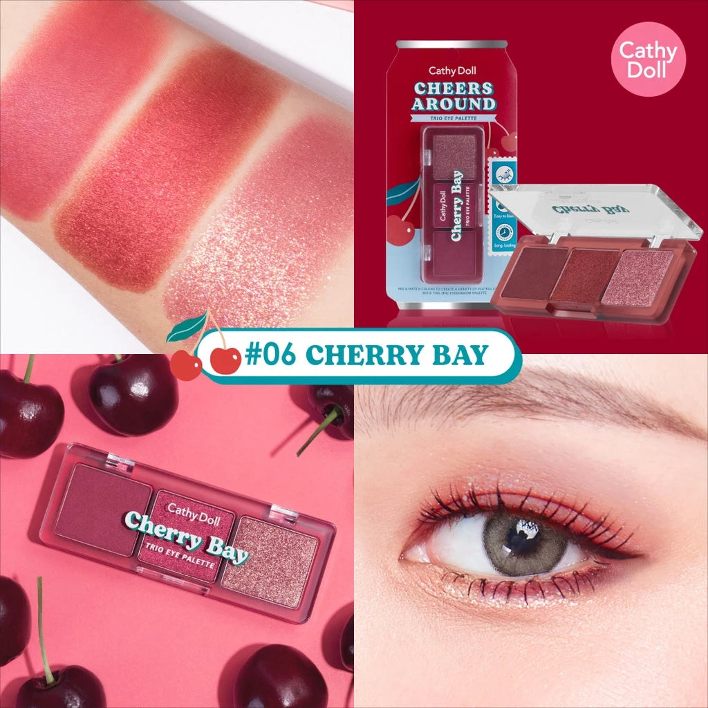 (Pre-order) Cathy Doll Cheers Around Trio Eye Palette 3 ช่อง (มีเฉดให้เลือก)
