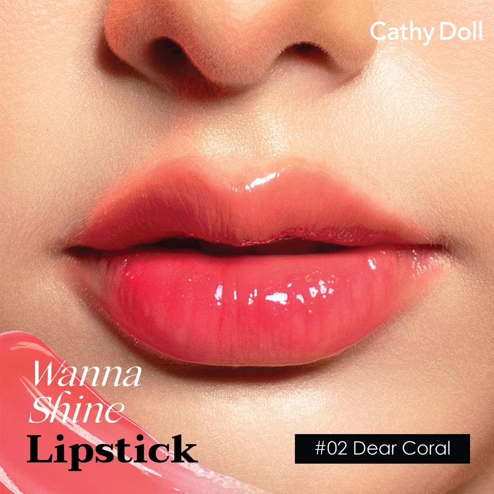 (Pre-order) Cathy Doll Wanna Shine Lipstick ลิปสติกเนื้อฉ่ำวาว 3g (มี13เฉดให้เลือก)