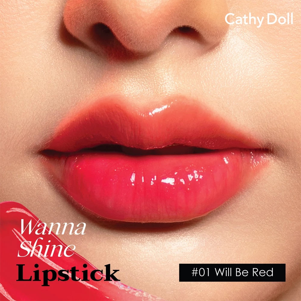 (Pre-order) Cathy Doll Wanna Shine Lipstick ลิปสติกเนื้อฉ่ำวาว 3g (มี13เฉดให้เลือก)