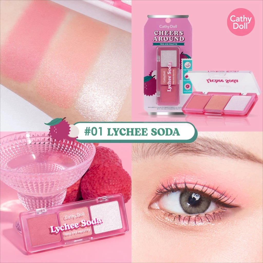 (Pre-order) Cathy Doll Cheers Around Trio Eye Palette 3 ช่อง (มีเฉดให้เลือก)