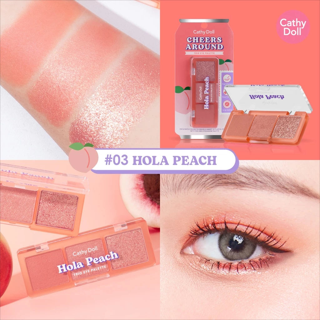 (Pre-order) Cathy Doll Cheers Around Trio Eye Palette 3 ช่อง (มีเฉดให้เลือก)