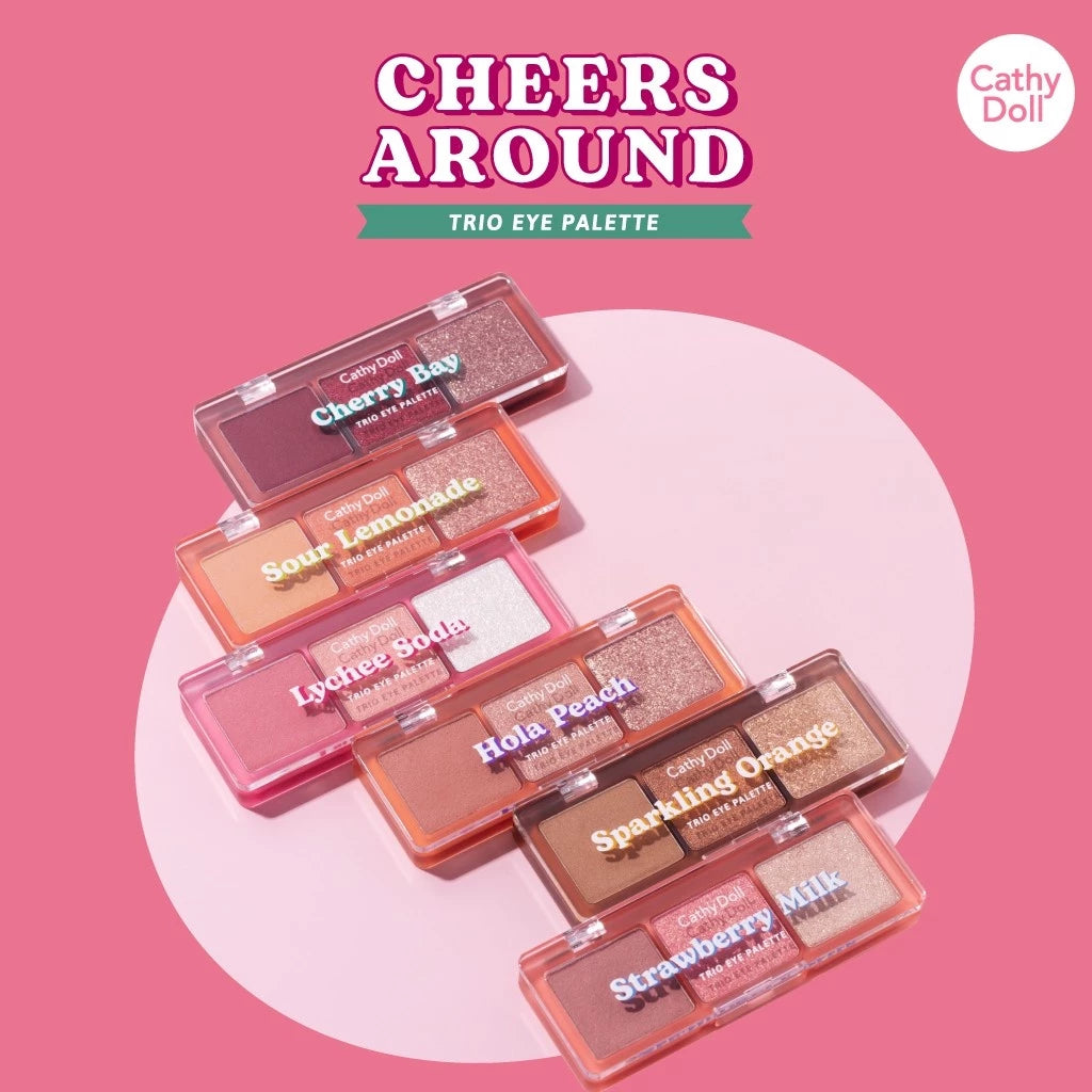 (Pre-order) Cathy Doll Cheers Around Trio Eye Palette 3 ช่อง (มีเฉดให้เลือก)