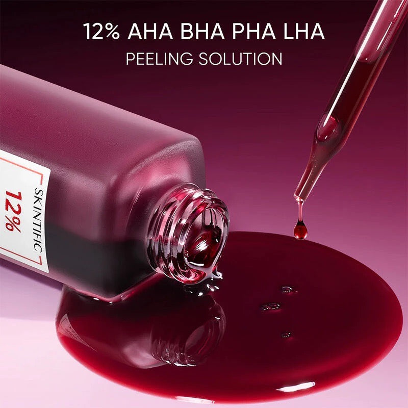 SKINTIFIC AHA BHA PHA LHA Peeling Solution เซรั่มผลัดเซลล์ผิว เพื่อผิวเรียบเนียน 30 ml