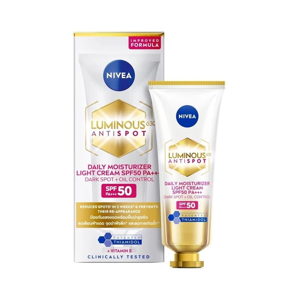 (Pre-order) NIVEA Luminous 630 Anti-Spot Daily Moisturizer Light Cream ครีมบำรุงผิวพร้อมกันแดด SPF50 PA+++ 40ml