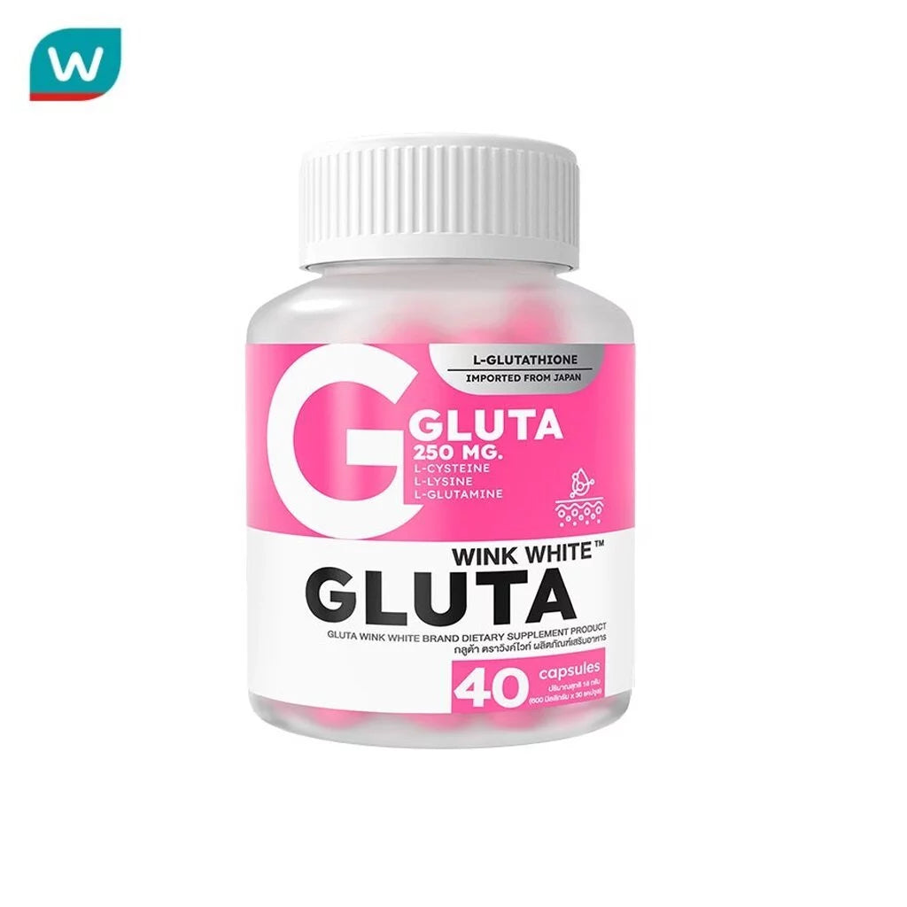 (Pre-order) Wink White วิงค์ไวท์ กลูต้าไธโอน ช่วยดูแลผิวให้ดูกระจ่างใส 40 แคปซูล
