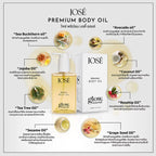 JOSE Premium Body Oil โจเซ่ พรีเมียม บอดี้ ออยล์ ฟื้นฟูผิวแตก ลอก แห้งเสีย 150ml.