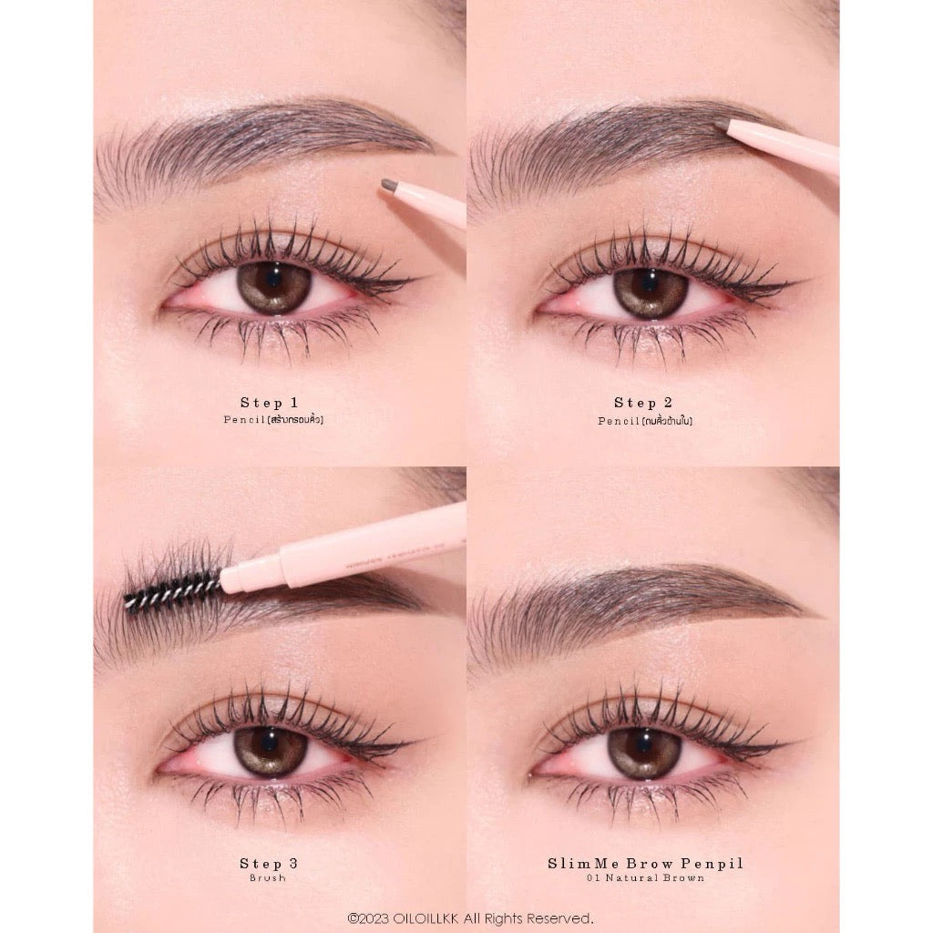 TIARA Cosmetics SlimMe Brow Pencil 1.5 mm. ดินสอเขียนคิ้วหัวสลิม เส้นคม เป็นธรรมชาติ (มี 4 เฉด)