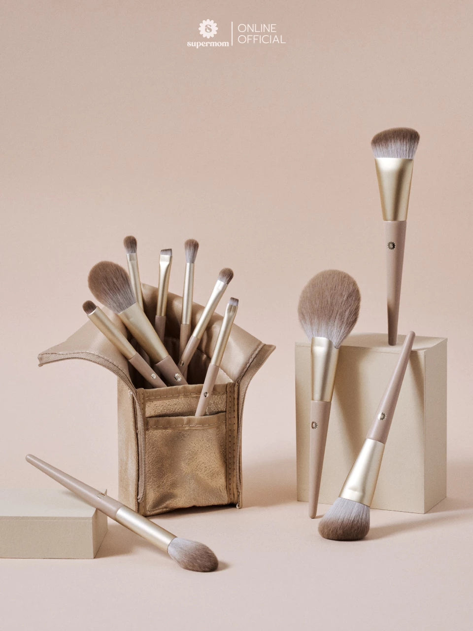 (Pre-order) SUPERMOM Warm and Gray Brush Set เซ็ตแปรงแต่งหน้า 11 ชิ้น