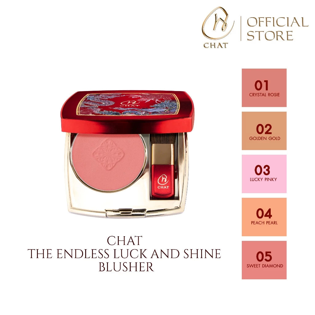 ⛔️ (Pre-order) CHAT COSMETICS The Endless Luck and Shine Blusher บลัชออนสูตรแมตต์ผสมชิมเมอร์ พิกเมนต์แน่น ติดทนนาน 3g.