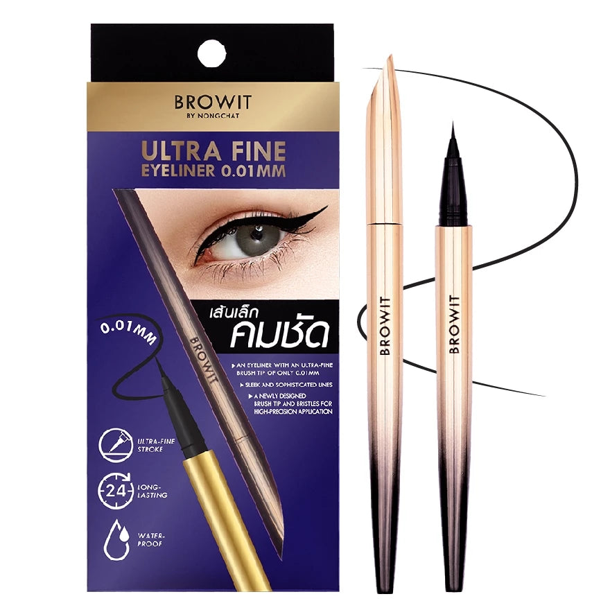 ⛔️ (Pre-order) CHAT COSMETICS Browit Ultra Fine Eyeliner อายไลน์เนอร์หัวพู่กัน เส้นเรียวเล็ก 0.01 มม. กันน้ำ