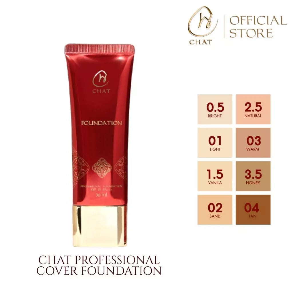 ⛔️ (Pre-order) CHAT COSMETICS Professional Foundation รองพื้นสูตรติดทนนาน 30ml.