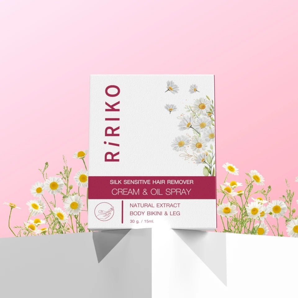 RIRIKO Silk Sensitive Hair Remover Cream & Oil Spray ผลิตภัณฑ์กำจัดขน