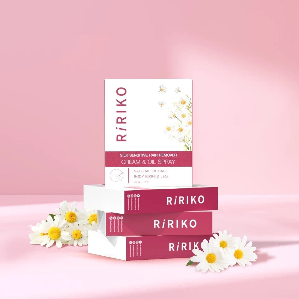 RIRIKO Silk Sensitive Hair Remover Cream & Oil Spray ผลิตภัณฑ์กำจัดขน