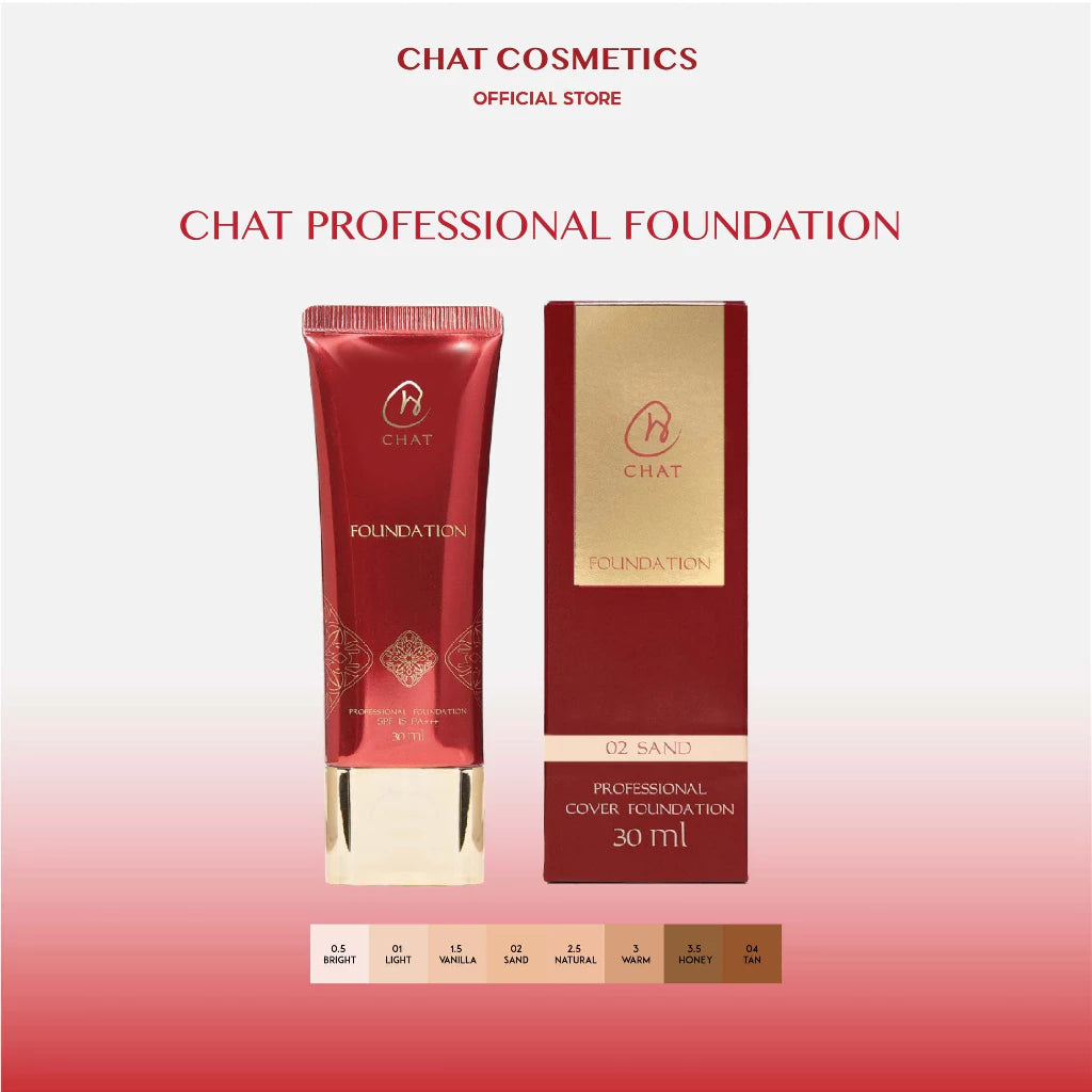 ⛔️ (Pre-order) CHAT COSMETICS Professional Foundation รองพื้นสูตรติดทนนาน 30ml.