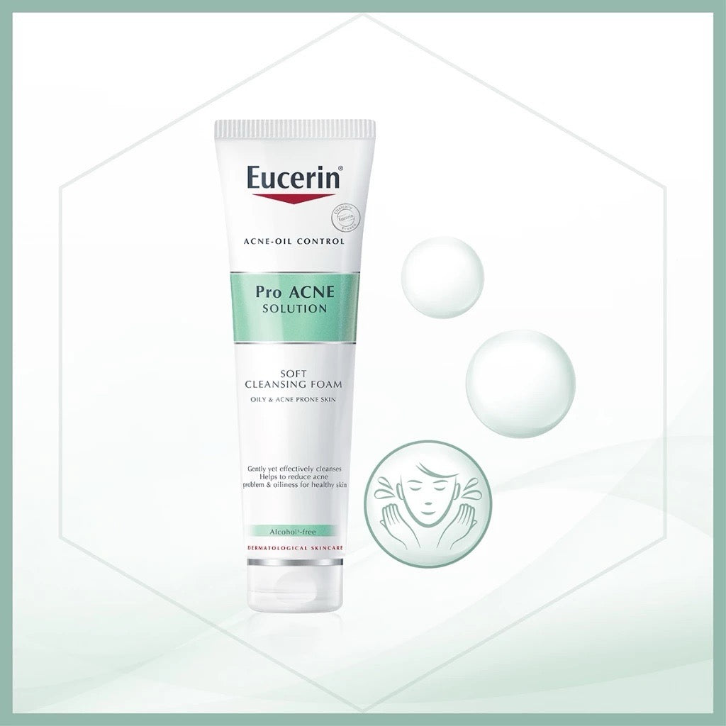EUCERIN Pro ACNE Solution Gentle Cleansing Foam โฟมล้างหน้าสำหรับผิวเป็นสิว 150g.
