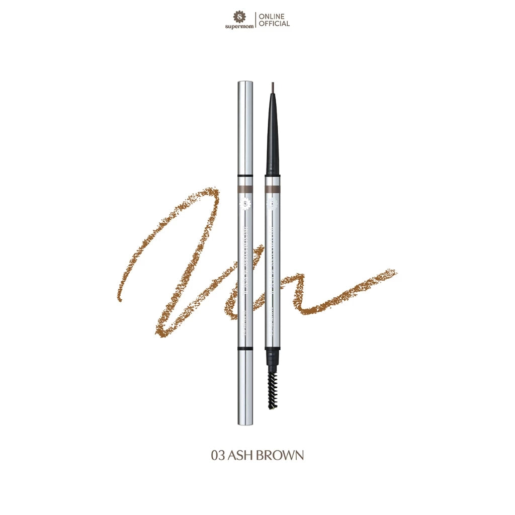 (Pre-order) SUPERMOM 2IN1 SLIM EYEBROW PENCIL ดินสอเขียนคิ้ว (มี3เฉดให้เลือก)