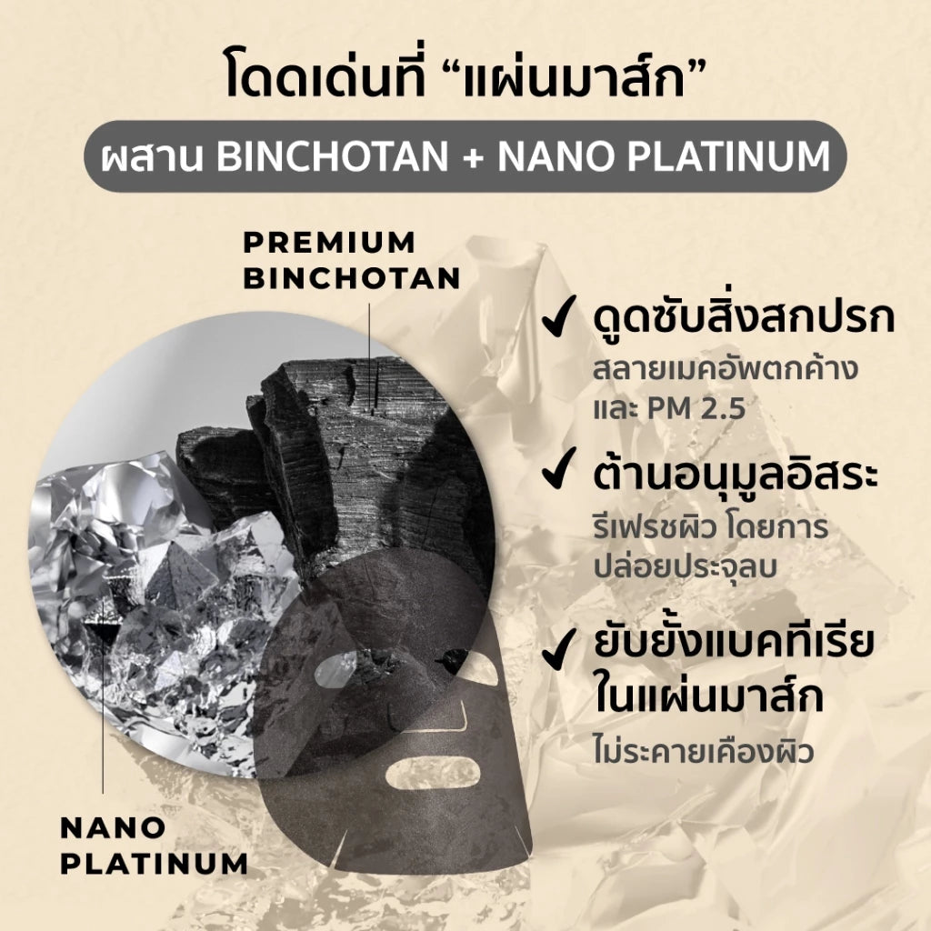 Her Hyness Instant Bright Black Mask Box มาสก์ดำบูสต์ผิวไบร์ท ลดหมองคล้ำ 7 แผ่น