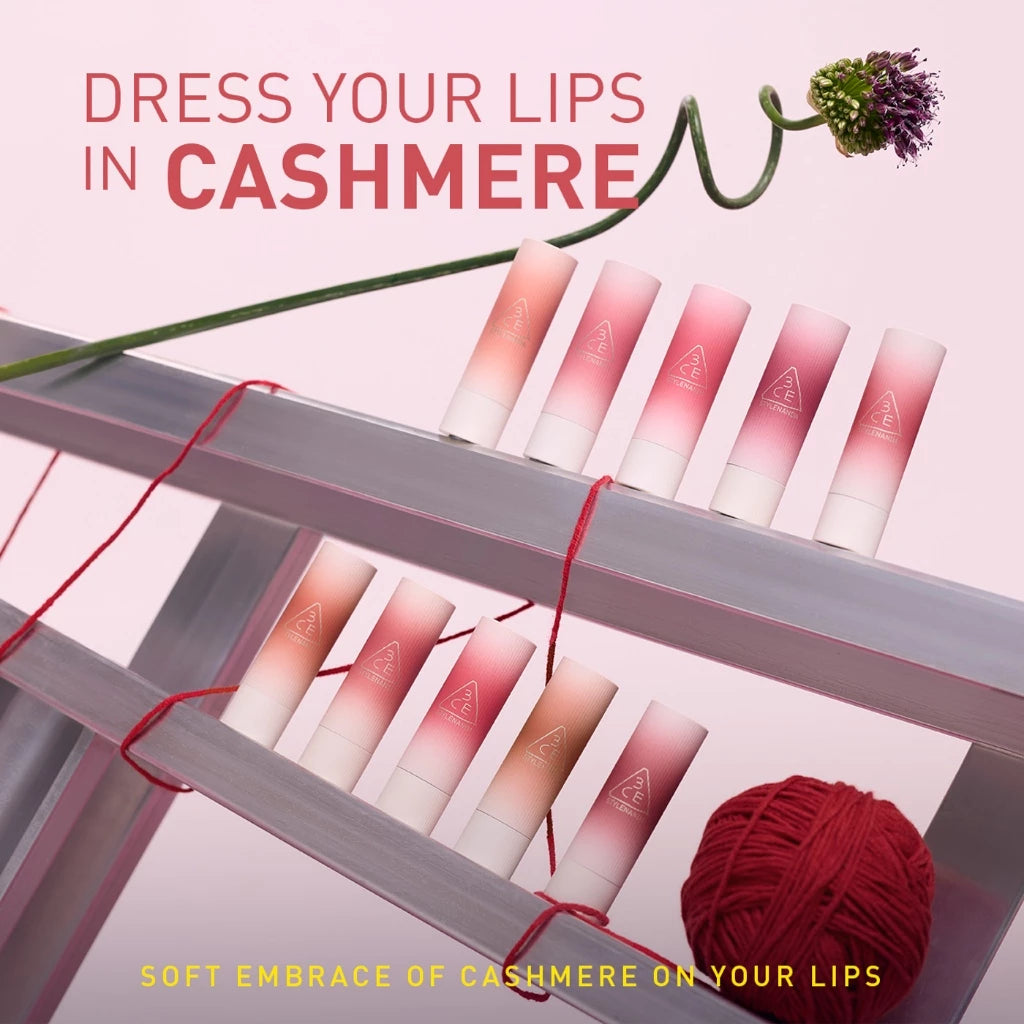 ⛔️ (Pre-order) 3CE Cashmerehug Lipstick ลิปแมทซอฟต์ เบลอปากนุ่ม สีชัด หรูหรา  4g