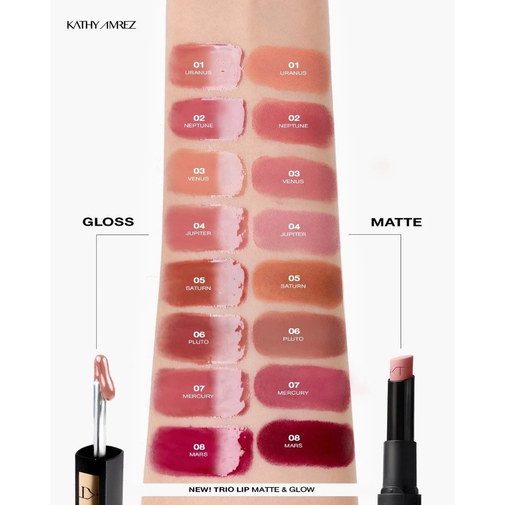 ⛔️ (Pre-order) KATHY AMREZ Trio Lip Matte & Glow ทรีโอ้ลิปแมท 1 แท่ง 3 เฉดสี