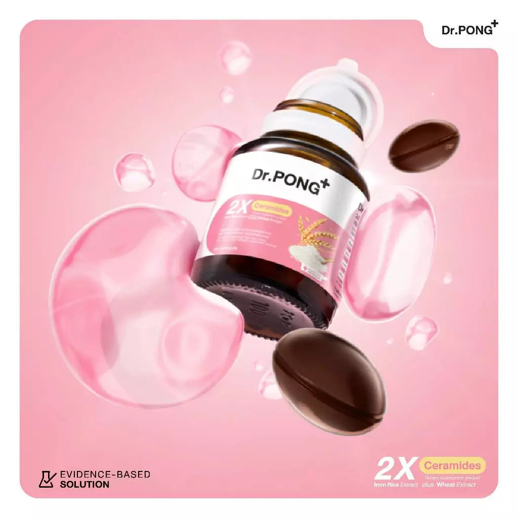 (Pre-order) Dr.PONG 2X Ceramides from Rice Extract + Wheat Extract บำรุงผิวชุ่มชื้น ลดผิวแห้ง 30 แคปซูล