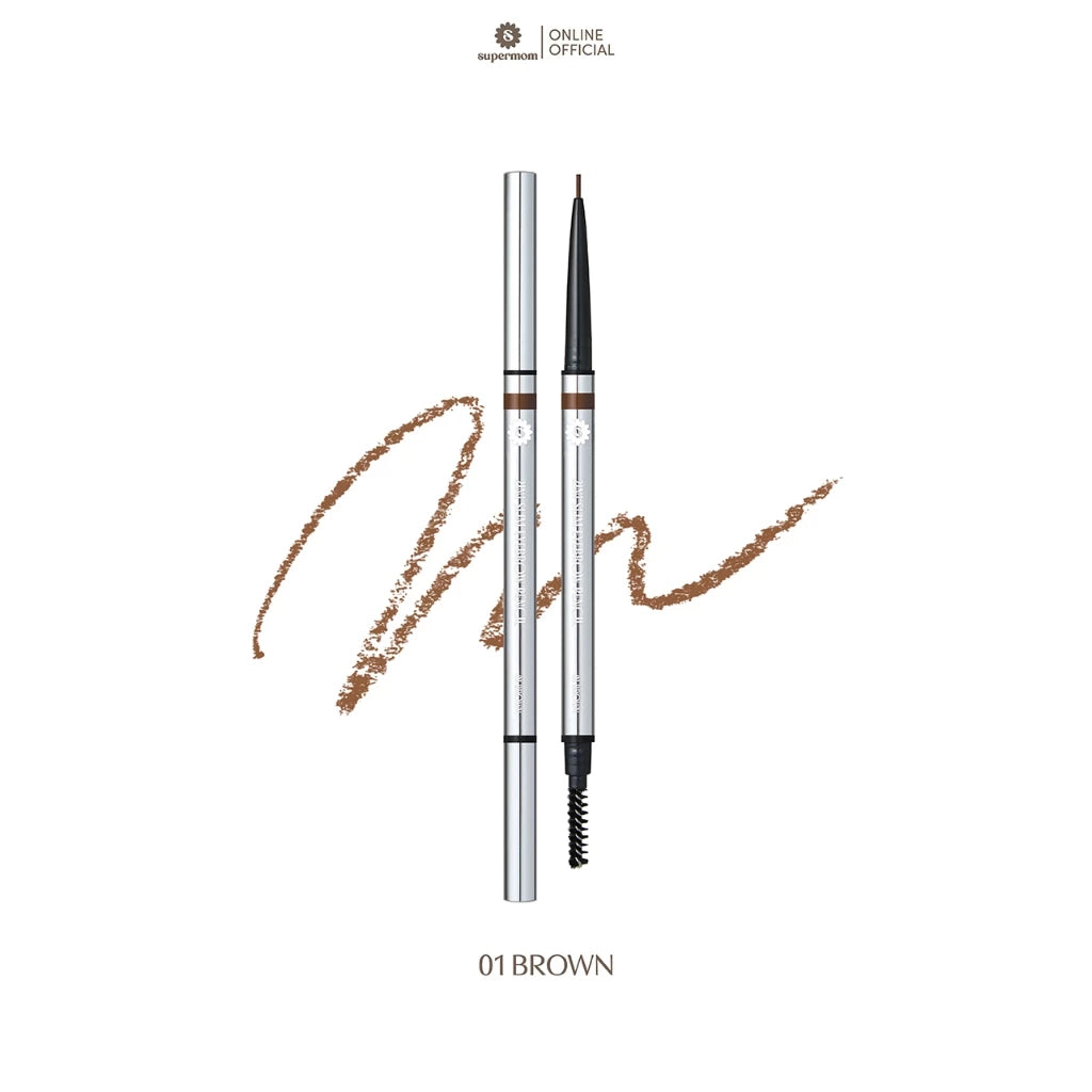 (Pre-order) SUPERMOM 2IN1 SLIM EYEBROW PENCIL ดินสอเขียนคิ้ว (มี3เฉดให้เลือก)