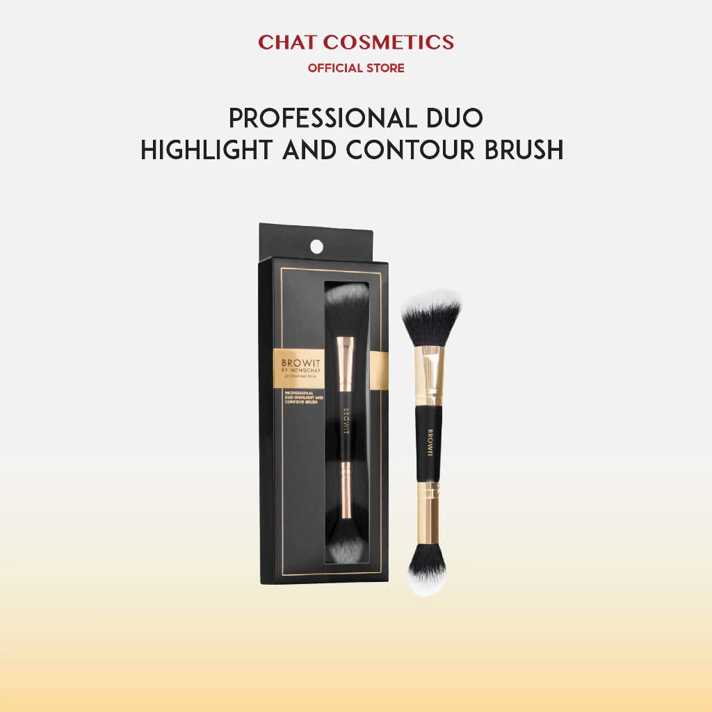 ⛔️ (Pre-order) CHAT COSMETICS Browit Professional Duo Brush แปรงไฮไลท์และคอนทัวร์ 2in1 ขนนุ่ม ด้ามจับถนัดมือ