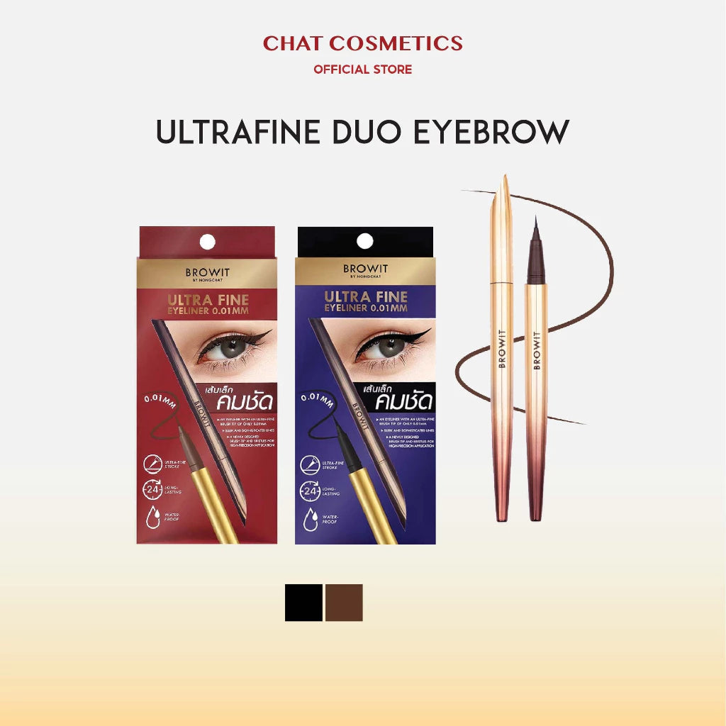 ⛔️ (Pre-order) CHAT COSMETICS Browit Ultra Fine Eyeliner อายไลน์เนอร์หัวพู่กัน เส้นเรียวเล็ก 0.01 มม. กันน้ำ